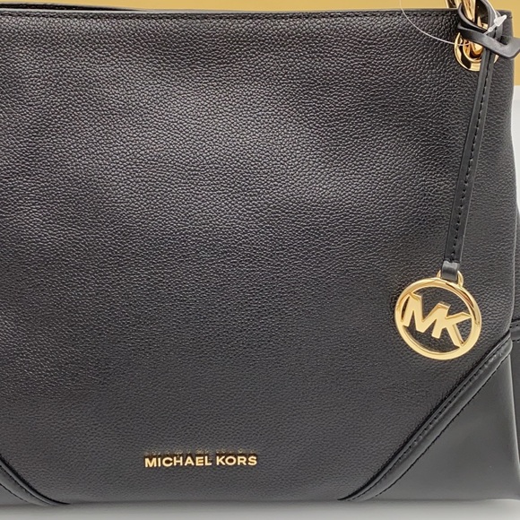 MICHAEL KORS BLACK NICOLE MD PEBBLE SHOULDER BAG - Picture 13 of 16